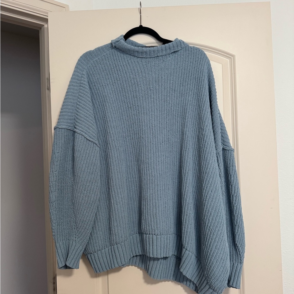 Aerie Light Blue Cowl Neck Sweater